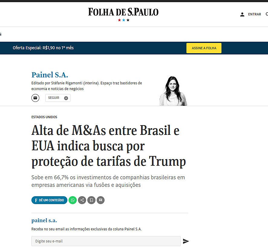 Alta de M&As entre Brasil e EUA indica busca por proteo de tarifas de Trump